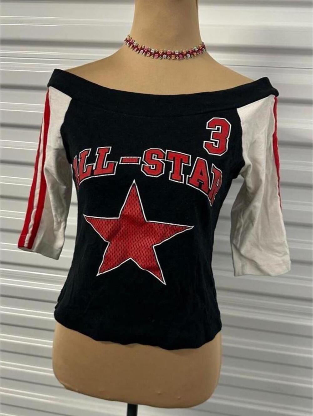 Y2k vintage all star off the shoulder top